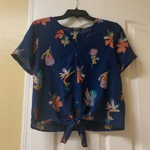 Madewell silk tie-front blouse